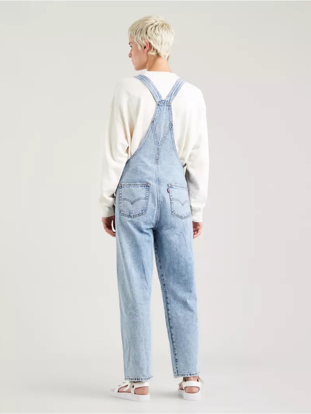 Levi’s Vintage Overalls Light Wash Straight Leg Workwear Size Large - Picture 4 of 10